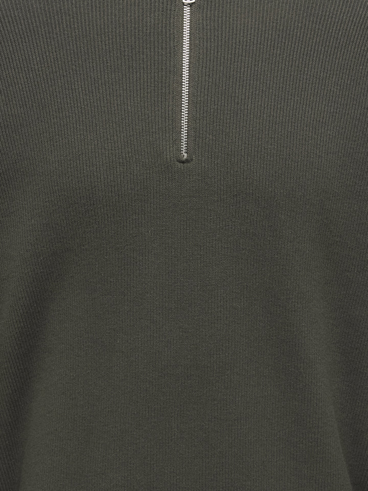 ONSPHIL REG 12 HALF ZIP POLO KNIT, Beluga 300541 Bild 3