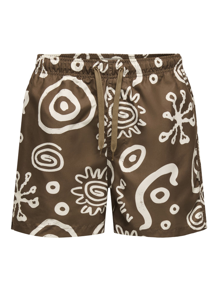 ONSPRINT PACK SWIM SHORT AOP, Cappuccino 306592 Bild 1