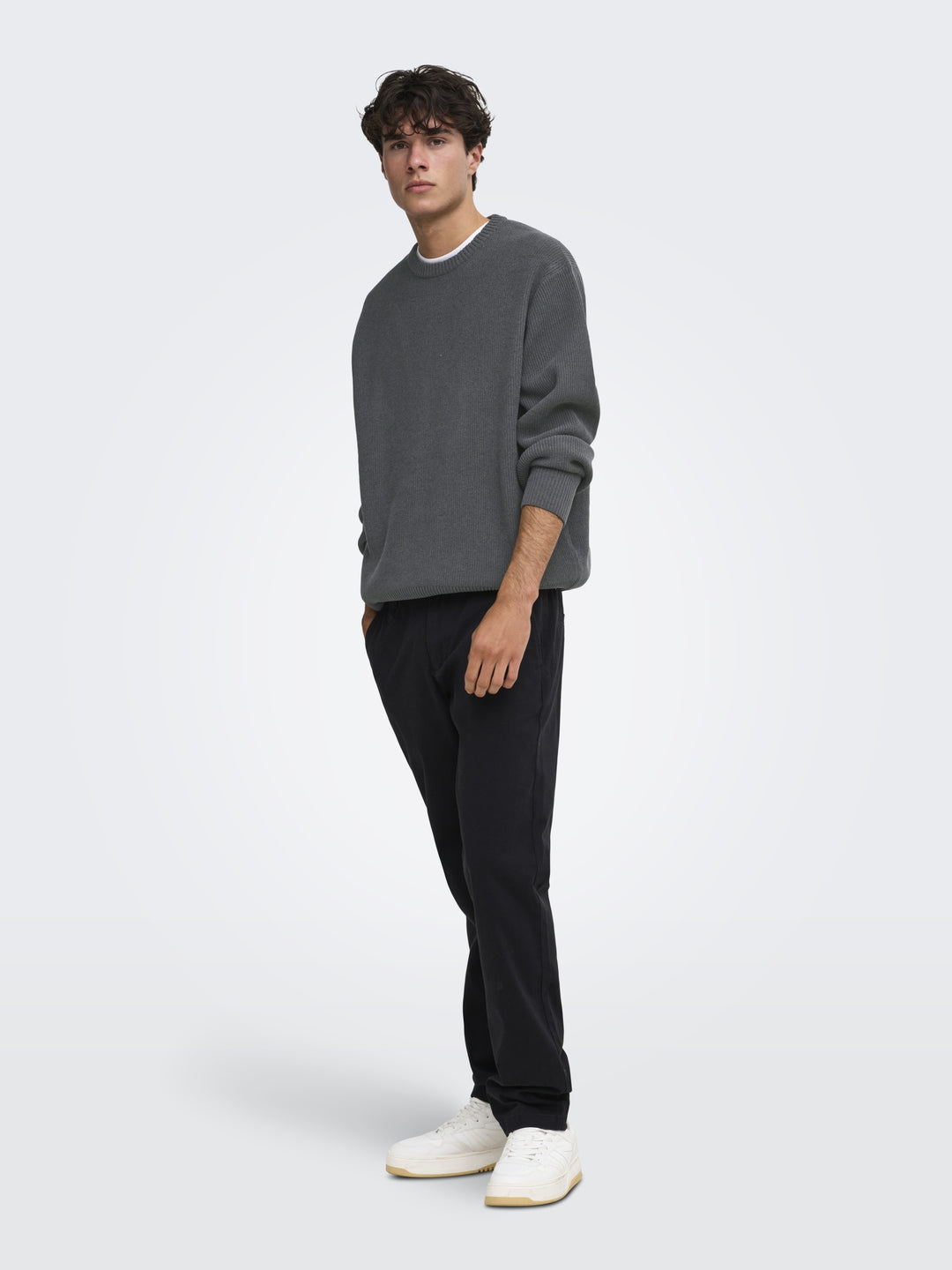 ONSRODGER RLX CREW NECK KNIT, Grey Pinstripe 209236 Bild 5