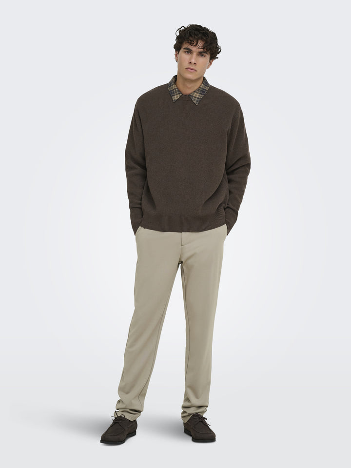 ONSRODGER RLX CREW NECK KNIT, Chocolate Brown 289315 Bild 6