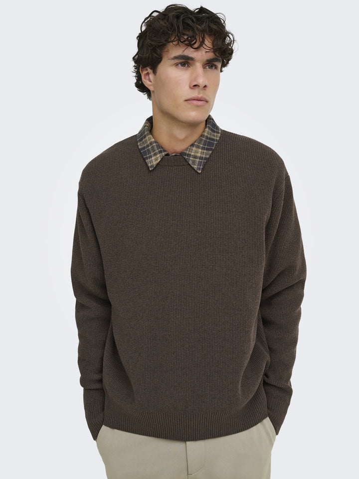 ONSRODGER RLX CREW NECK KNIT, Chocolate Brown 289315 Bild 7