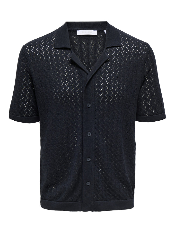 ONSSANTO REG SS RESORT SHIRT KNIT F, Dark Sapphire 218590 Bild 1