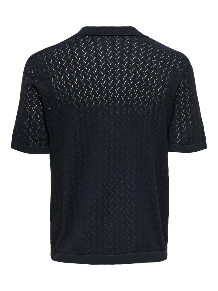 ONSSANTO REG SS RESORT SHIRT KNIT F, Dark Sapphire 218590 Bild 2