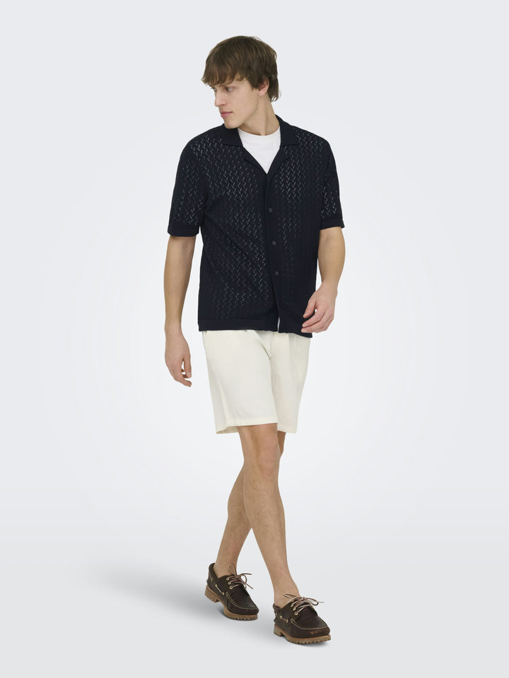 ONSSANTO REG SS RESORT SHIRT KNIT F, Dark Sapphire 218590 Bild 6