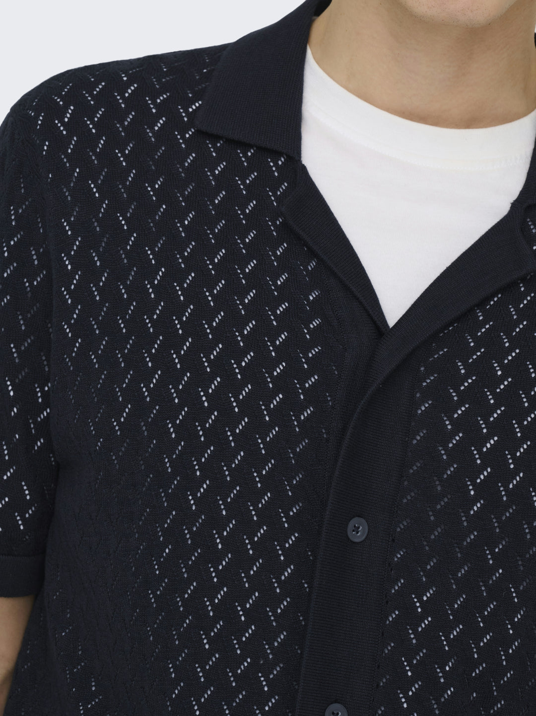 ONSSANTO REG SS RESORT SHIRT KNIT F, Dark Sapphire 218590 Bild 7
