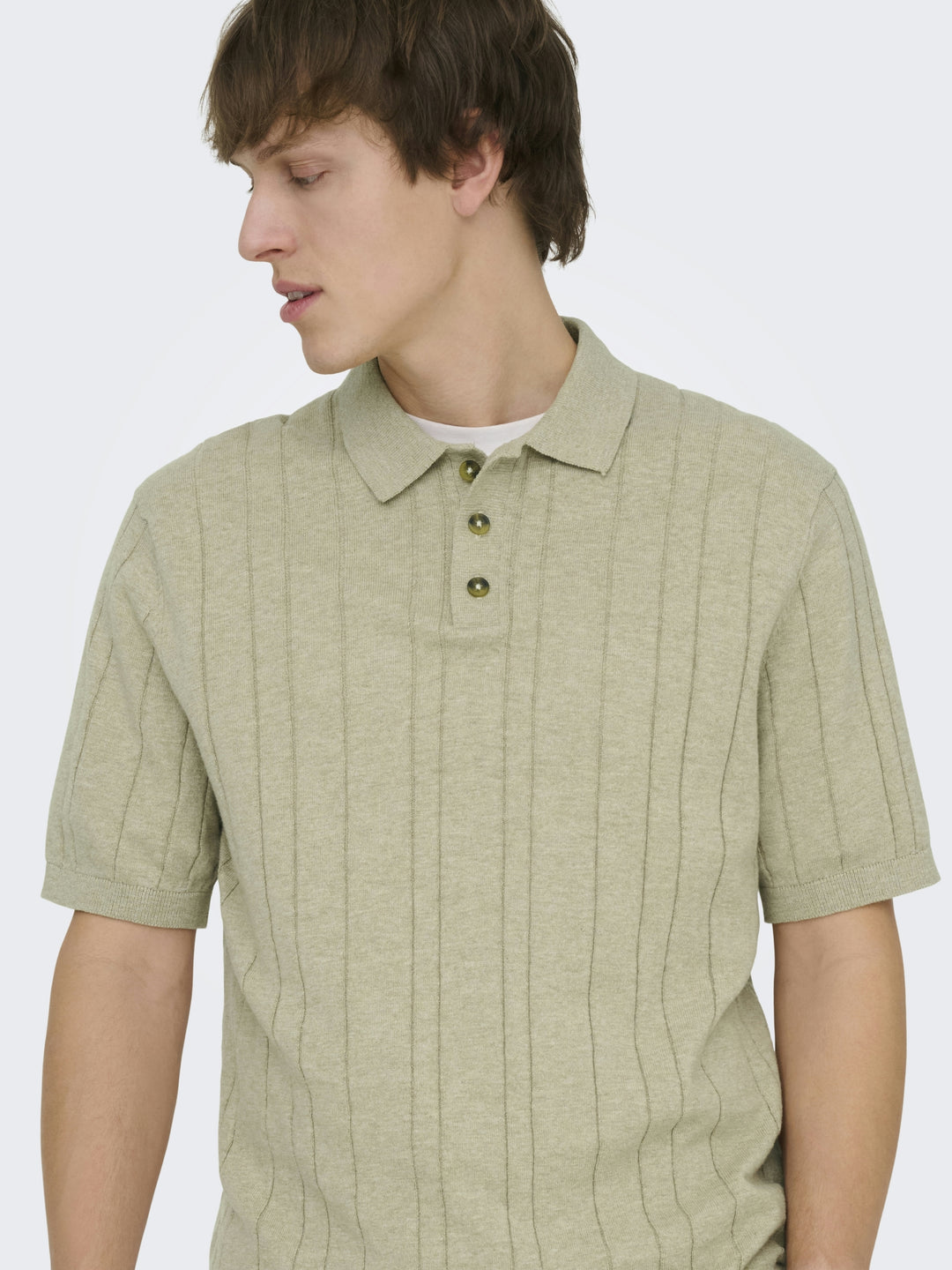 ONSSOFUS REG SS POLO KNIT FRML, Pure Cashmere 305166 Bild 3