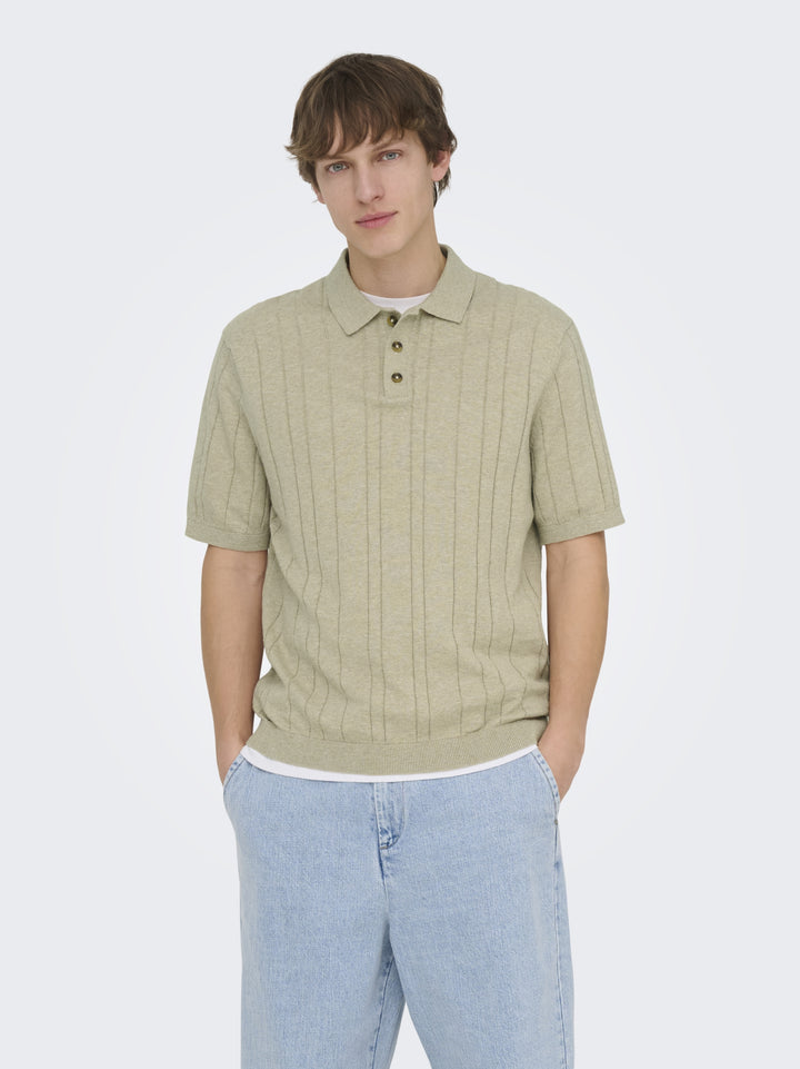 ONSSOFUS REG SS POLO KNIT FRML, Pure Cashmere 305166 Bild 4