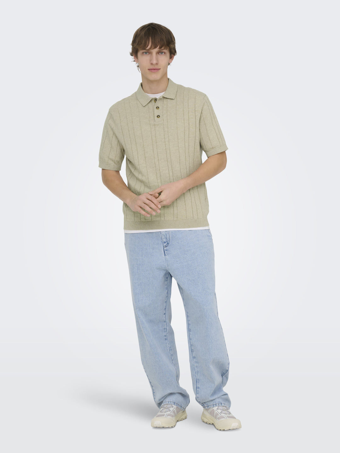 ONSSOFUS REG SS POLO KNIT FRML, Pure Cashmere 305166 Bild 5