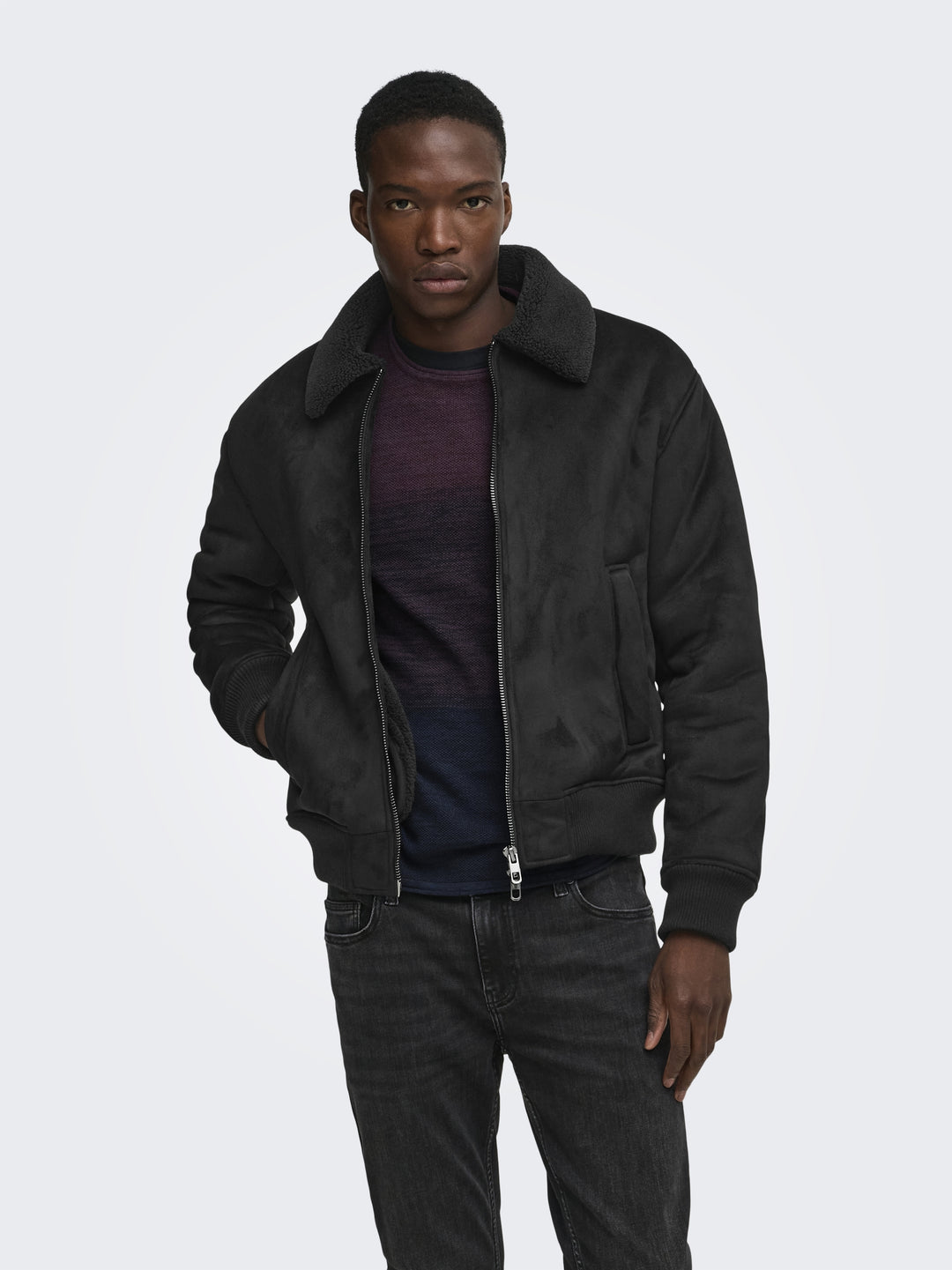 ONSSPENCER SHEARLING JACKET OTW, Black 187679 Bild 4