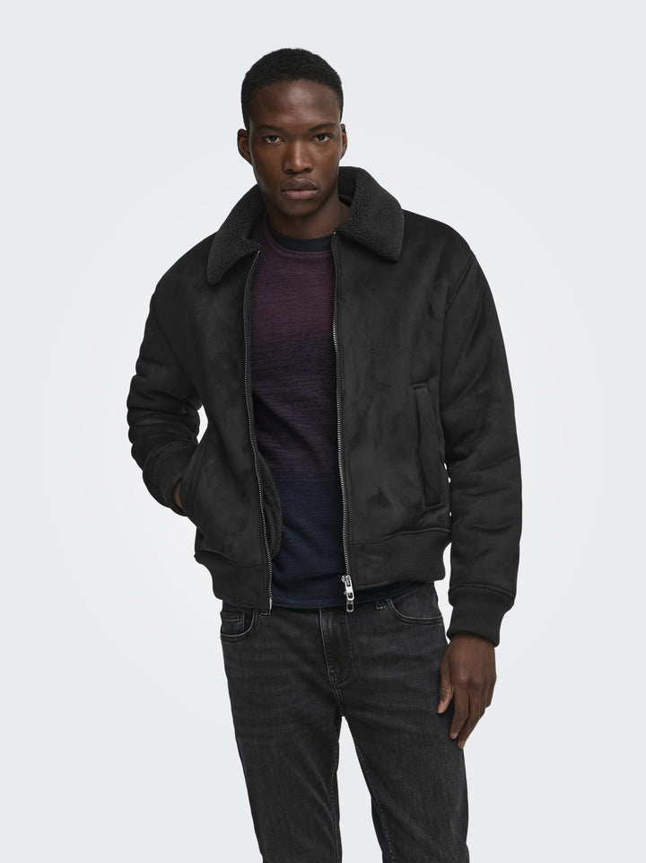 ONSSPENCER SHEARLING JACKET OTW, Black 187679 Bild 4