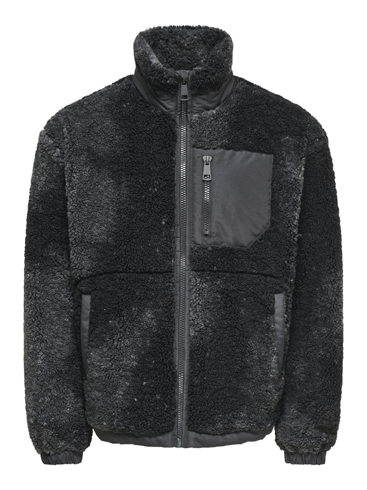 ONSTHOR SHERPA JACKET OTW, Grey Pinstripe/BLACK 209236001 Bild 1