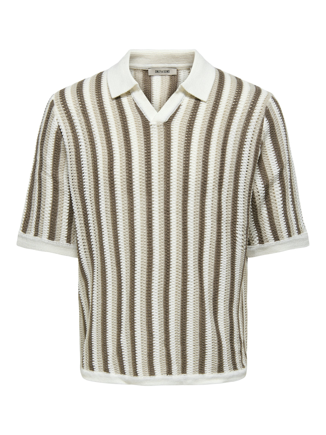 ONSTHUE RLX SS RESORT KNIT, Cloud Dancer/MOONSTRUCK + WALNUT 193799004 Bild 1