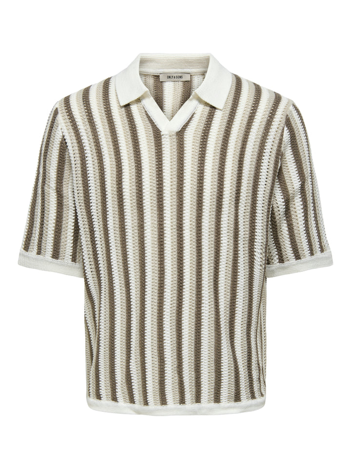 ONSTHUE RLX SS RESORT KNIT, Cloud Dancer/MOONSTRUCK + WALNUT 193799004 Bild 1