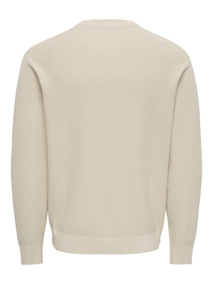 ONSTONY RLX 12 LS WAFFLE CREW KNIT, Silver Lining 261395 Bild 2