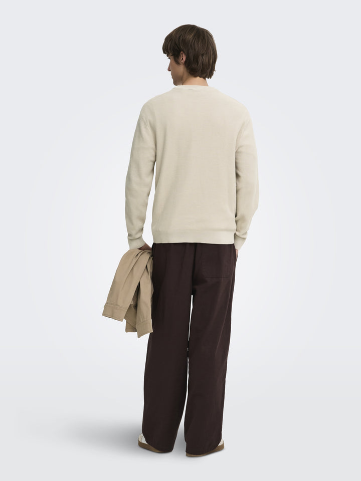 ONSTONY RLX 12 LS WAFFLE CREW KNIT, Silver Lining 261395 Bild 5