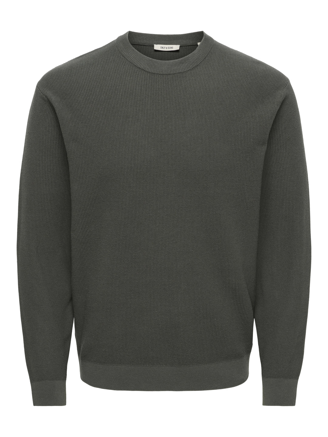 ONSTONY RLX 12 LS WAFFLE CREW KNIT, Beluga 300541 Bild 1