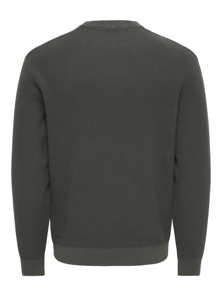 ONSTONY RLX 12 LS WAFFLE CREW KNIT, Beluga 300541 Bild 2