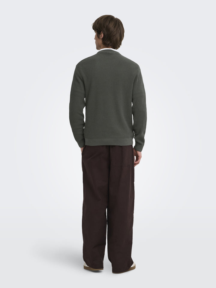 ONSTONY RLX 12 LS WAFFLE CREW KNIT, Beluga 300541 Bild 5