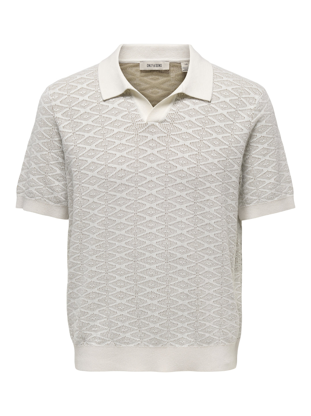 ONSTRISTAN REG SS SPLIT NECK KNIT, Egret/CHINCHILLA 187201006 Bild 1