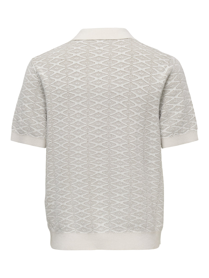 ONSTRISTAN REG SS SPLIT NECK KNIT, Egret/CHINCHILLA 187201006 Bild 2