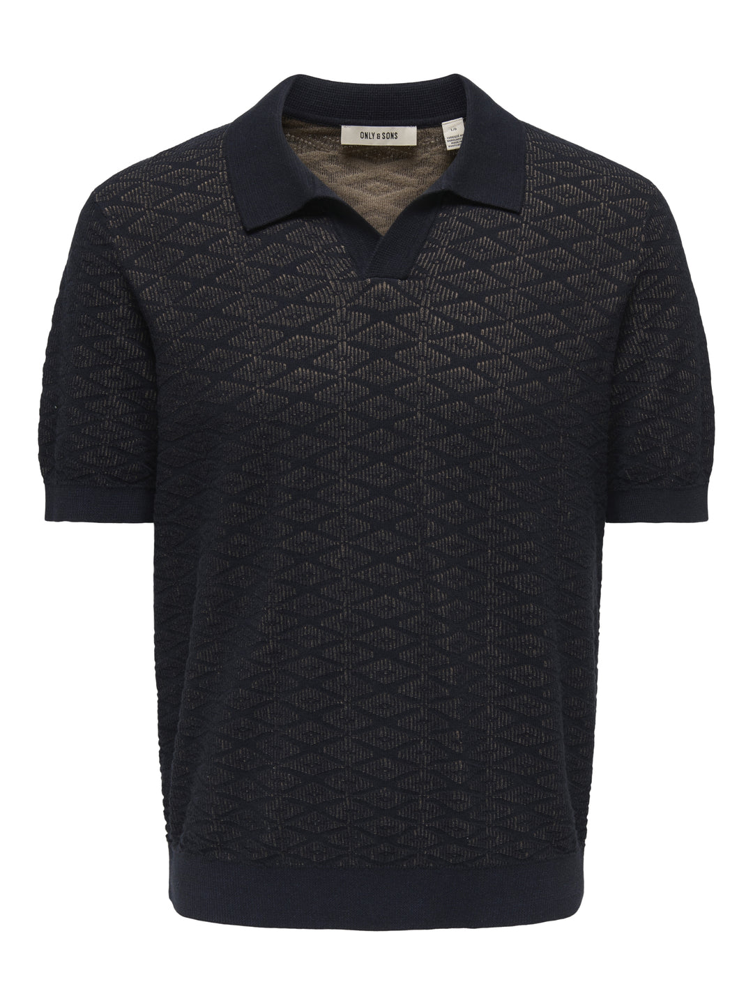 ONSTRISTAN REG SS SPLIT NECK KNIT, Dark Sapphire/DESERT TAUPE 218590004 Bild 1