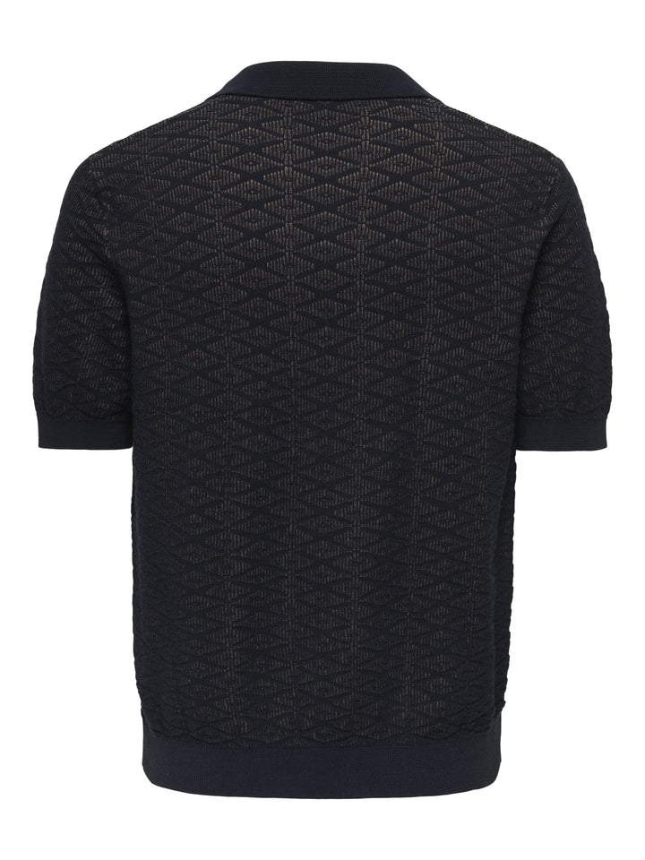 ONSTRISTAN REG SS SPLIT NECK KNIT, Dark Sapphire/DESERT TAUPE 218590004 Bild 2
