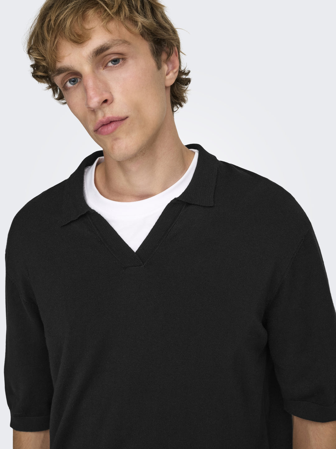 ONSWYLER LIFE RLX 12 SS SPLIT KNIT, Black 187679 Bild 3