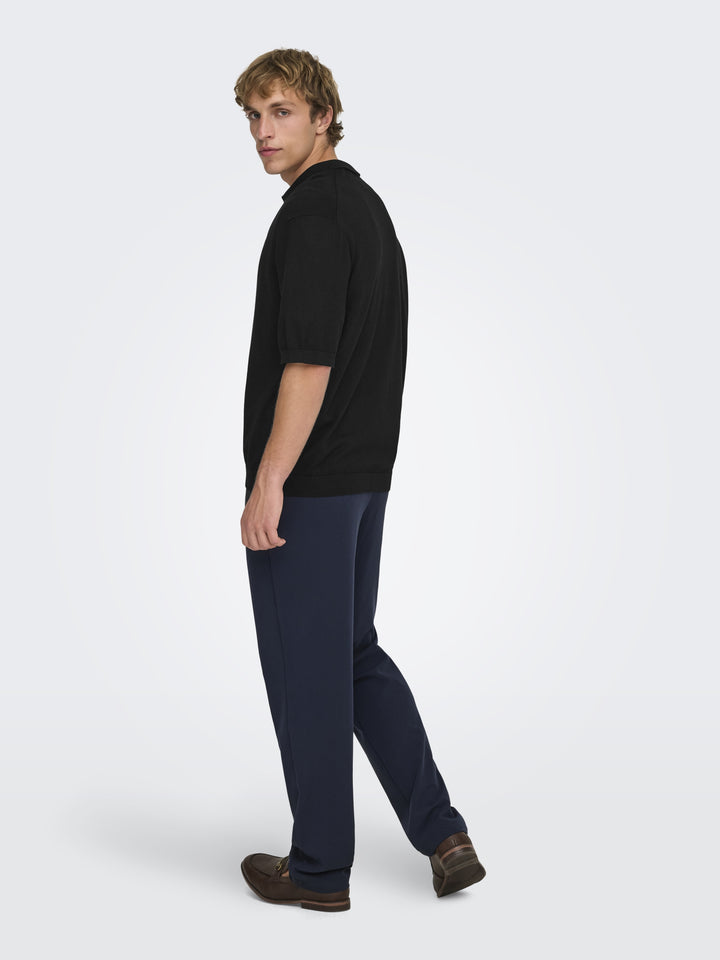 ONSWYLER LIFE RLX 12 SS SPLIT KNIT, Black 187679 Bild 5