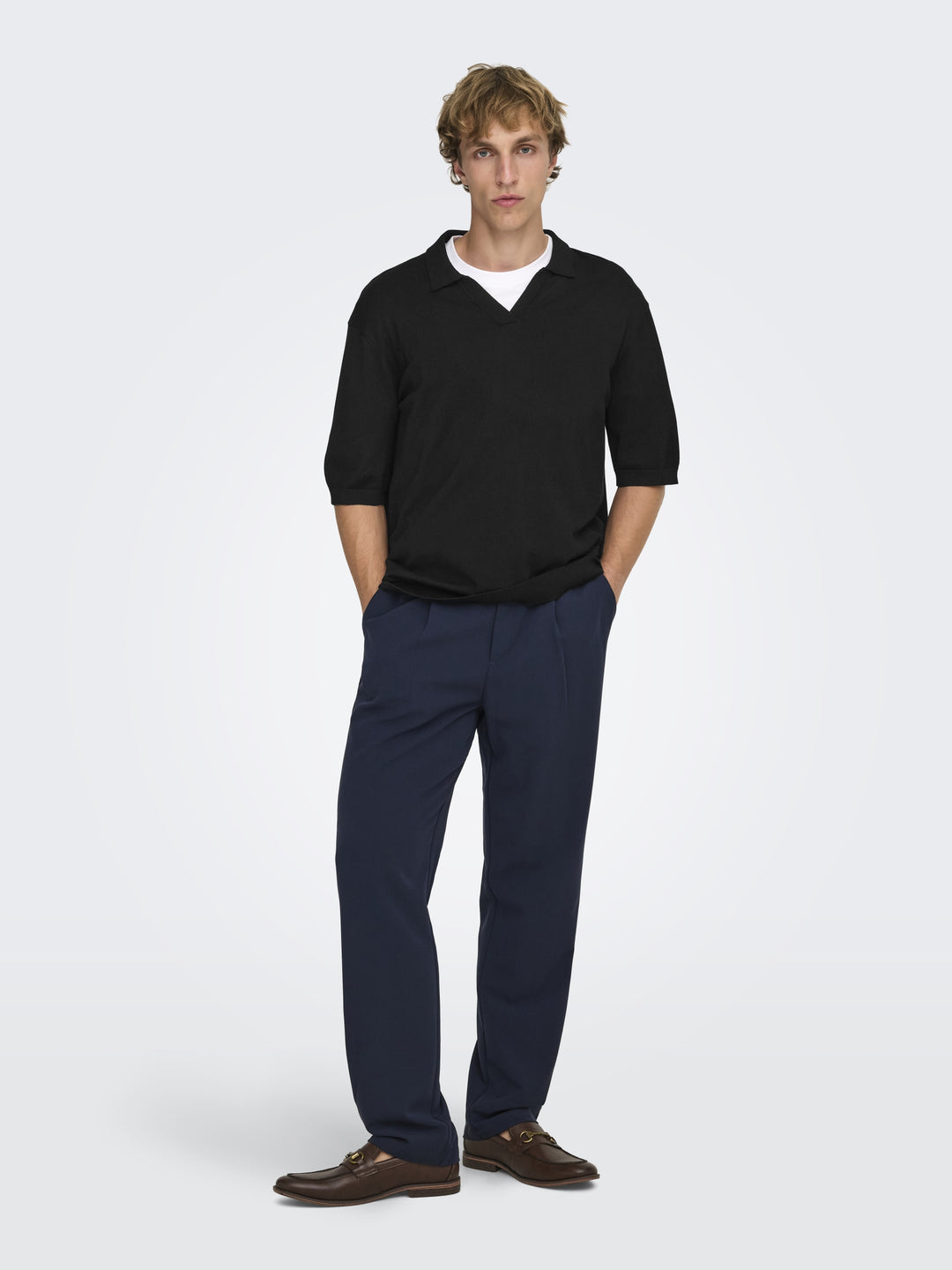 ONSWYLER LIFE RLX 12 SS SPLIT KNIT, Black 187679 Bild 6