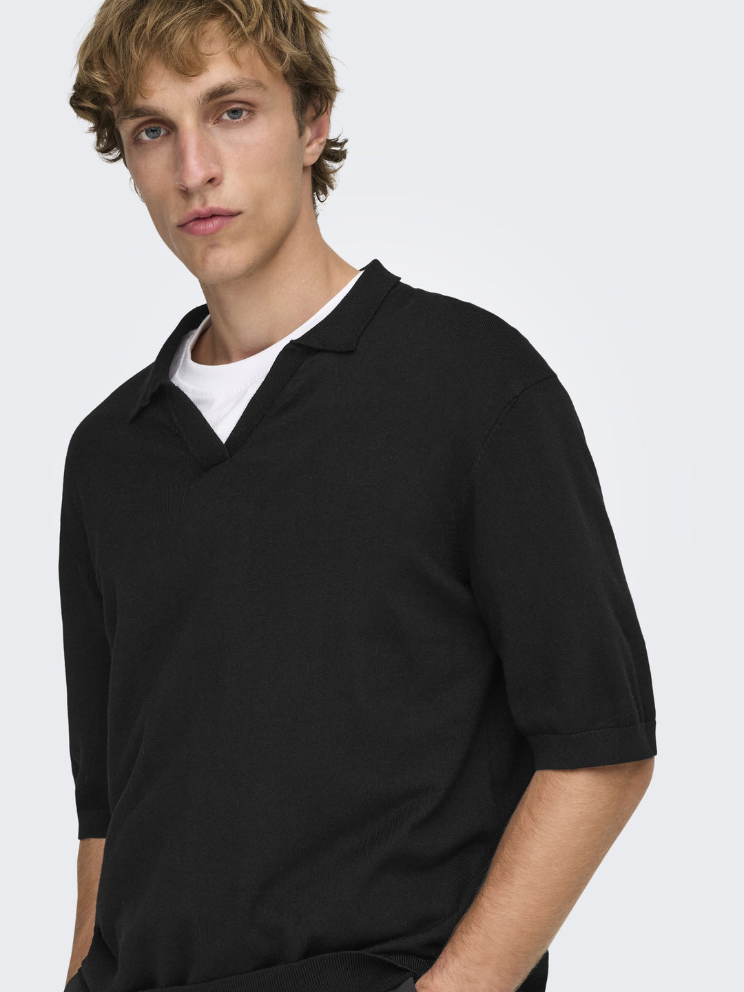 ONSWYLER LIFE RLX 12 SS SPLIT KNIT, Black 187679 Bild 7