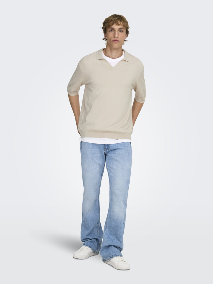 ONSWYLER LIFE RLX 12 SS SPLIT KNIT, Silver Lining 261395 Bild 7