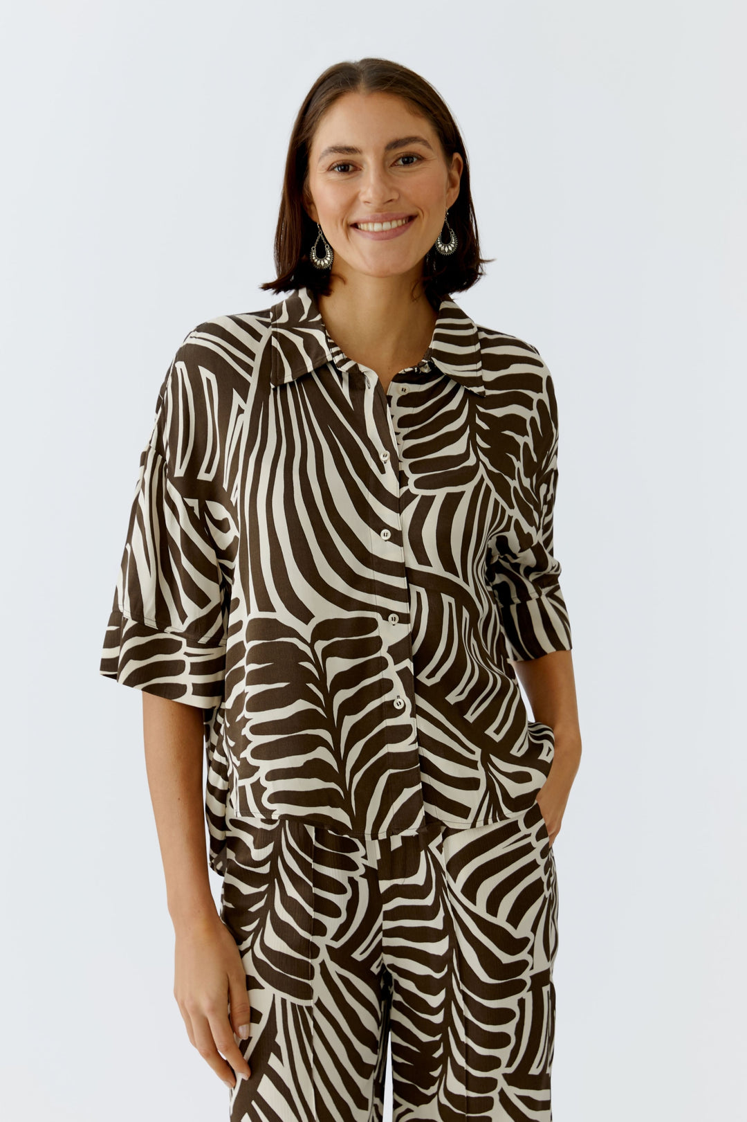 Bluse, dk brown offwhite 0871 Bild 4