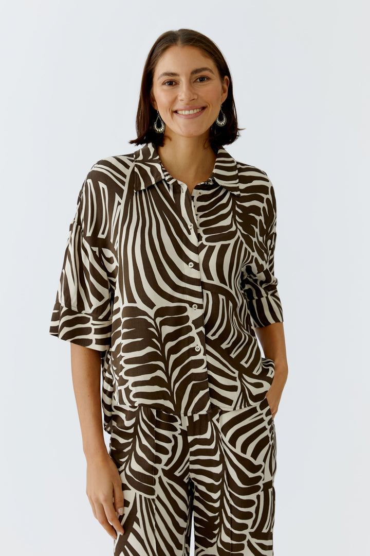 Bluse, dk brown offwhite 0871 Bild 4