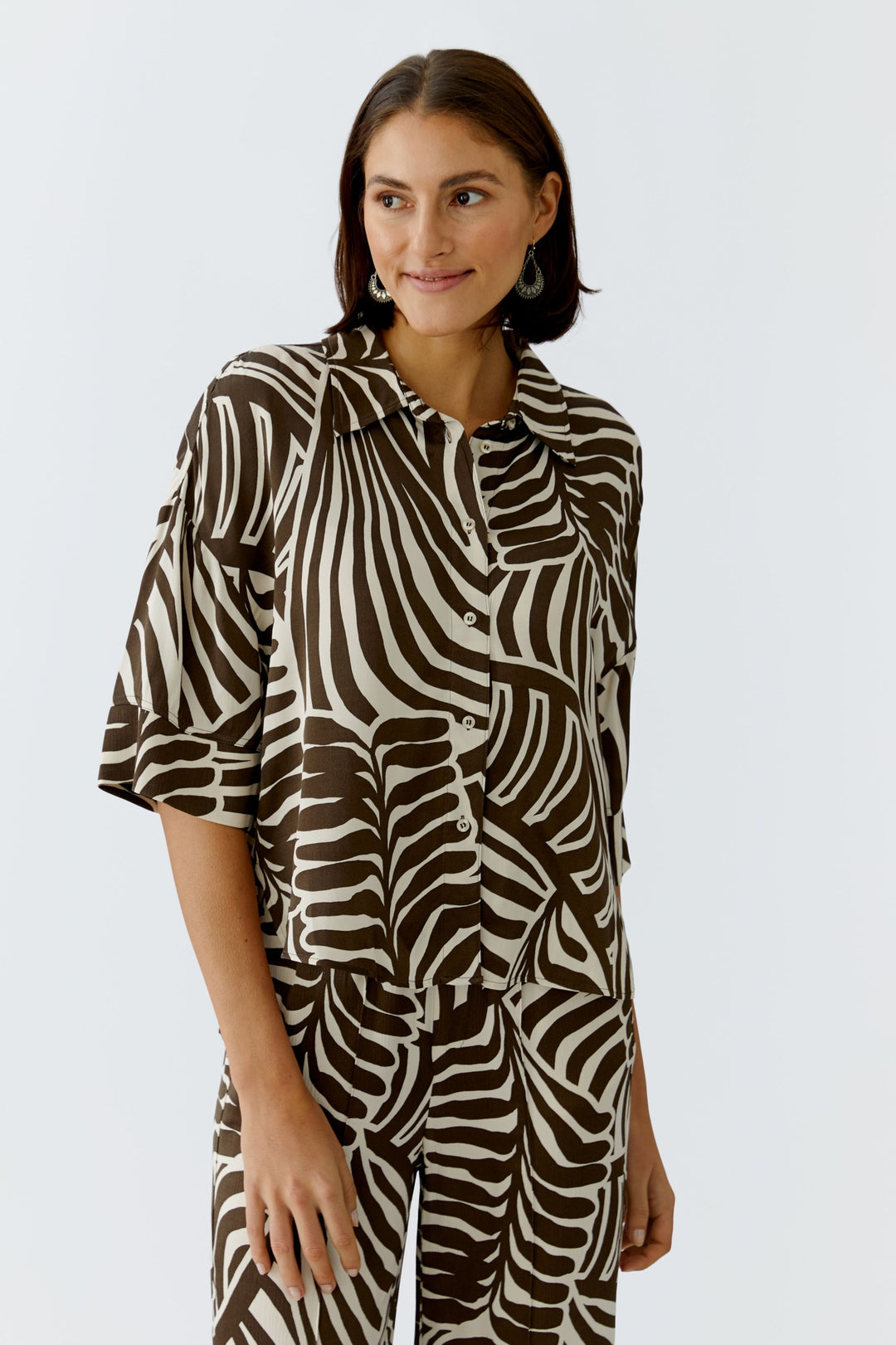 Bluse, dk brown offwhite 0871 Bild 5