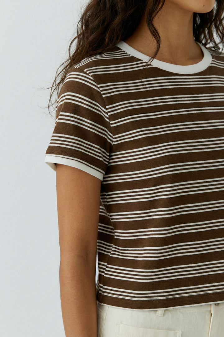 T-Shirt, dk brown offwhite 0871 Bild 3