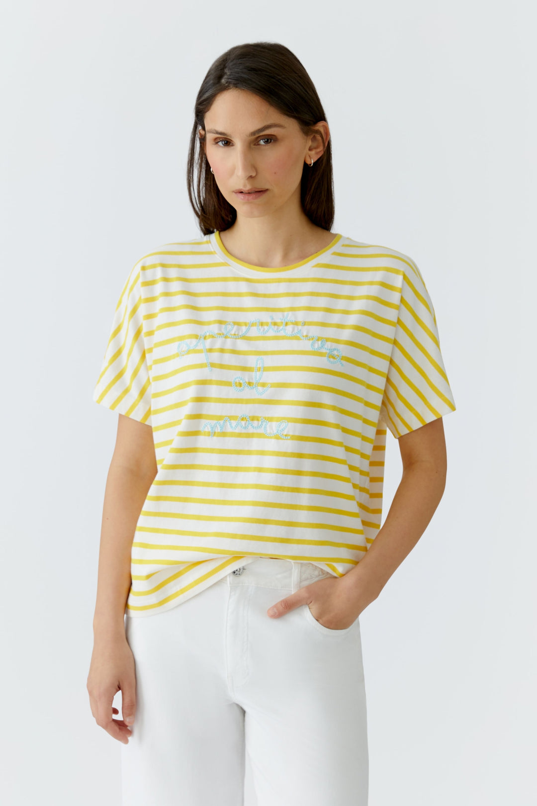 T-Shirt, white yellow 0102 Bild 5