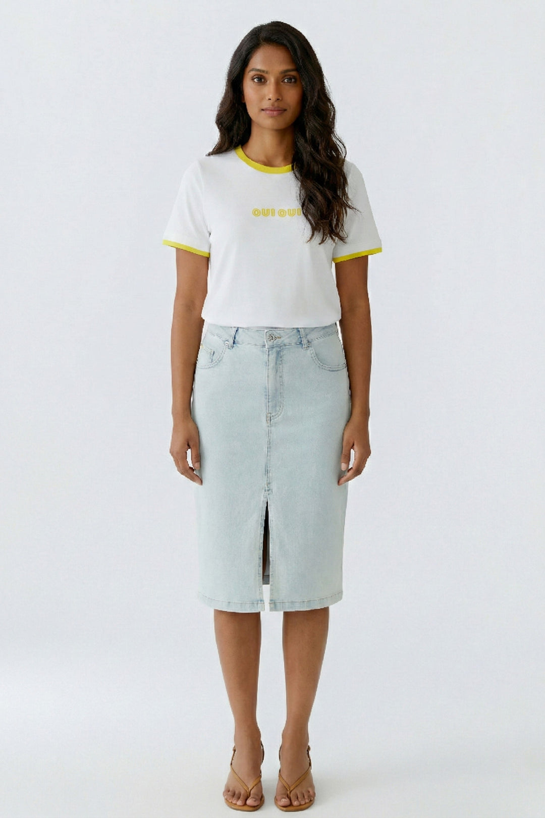 T-Shirt, yellow white 0211 Bild 2