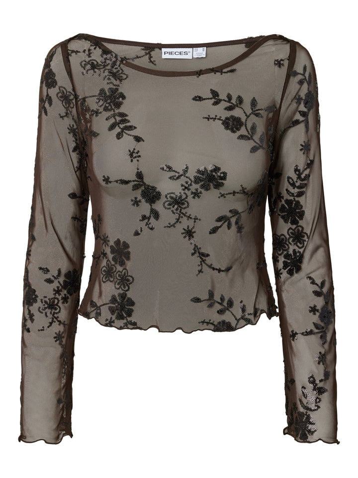 PCEVITA LS TOP JRS BC, Wren/Black sequins 297238002 Bild 1