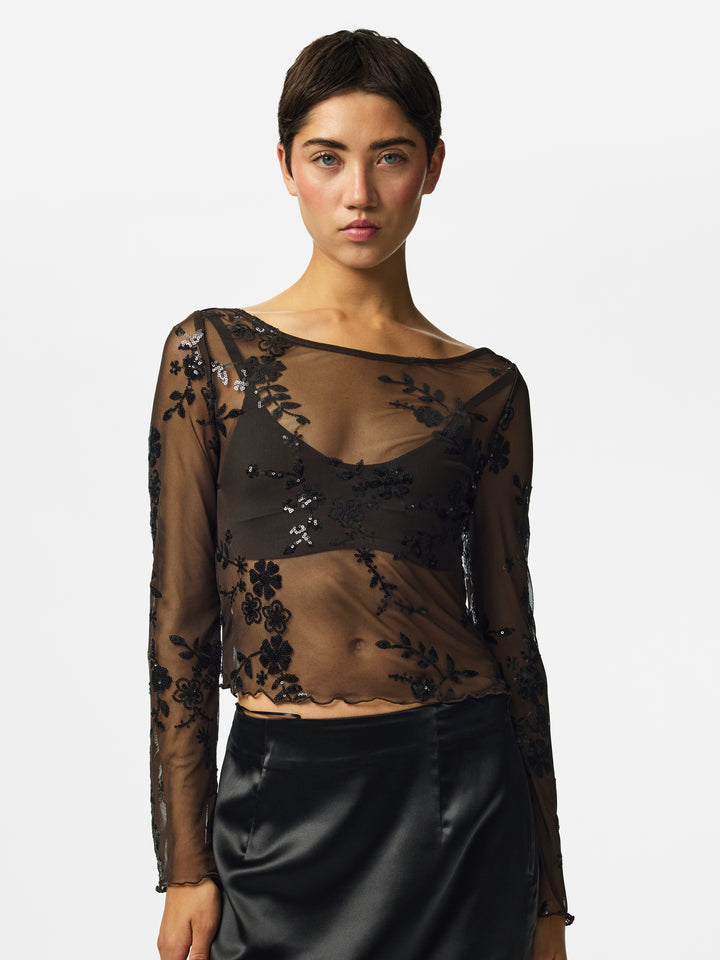 PCEVITA LS TOP JRS BC, Wren/Black sequins 297238002 Bild 6