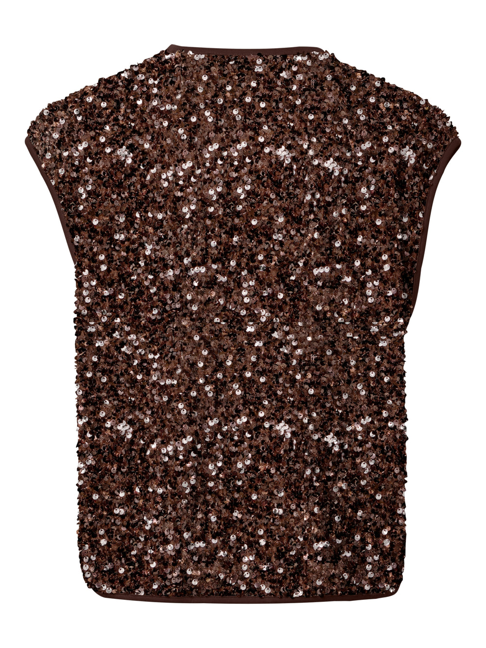 PCKAMMY KATTY SEQUIN VEST BC, Chicory Coffee 276535 Bild 2