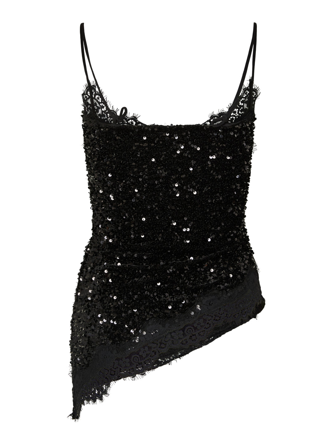 PCKAMMY STRAP LACE TOP JRS BC, Black/Black sequins 179276001 Bild 2
