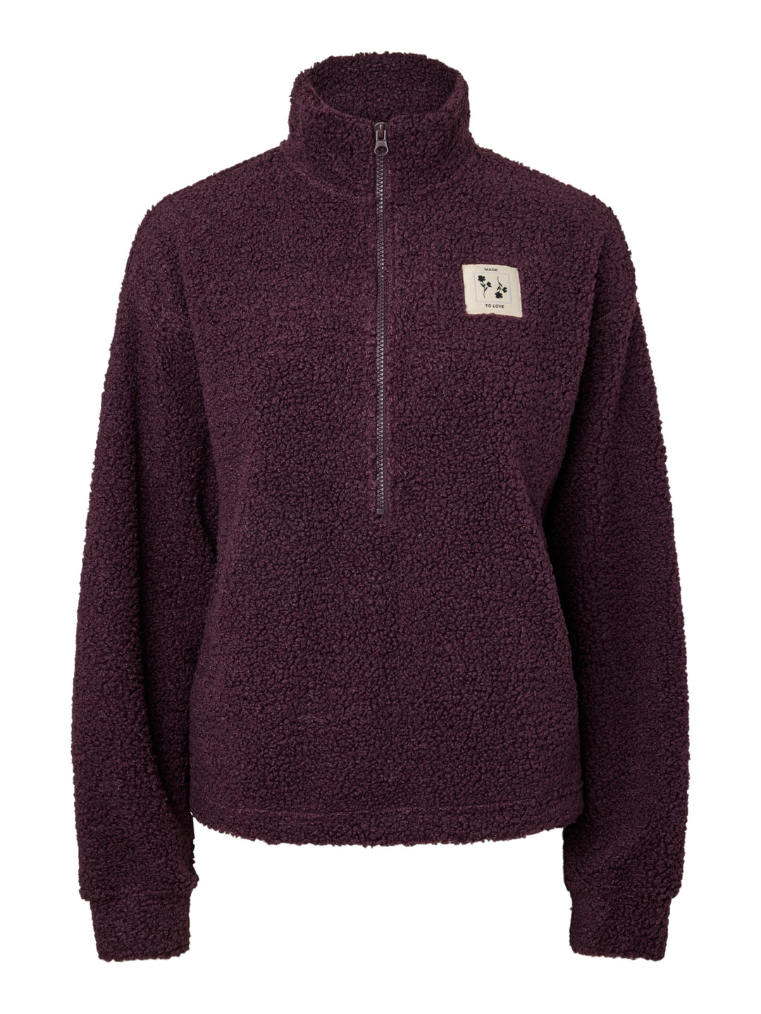 PCKATTY TEDDY HIGH NECK HALF ZIP JA, Plum Perfect 193169 Bild 1