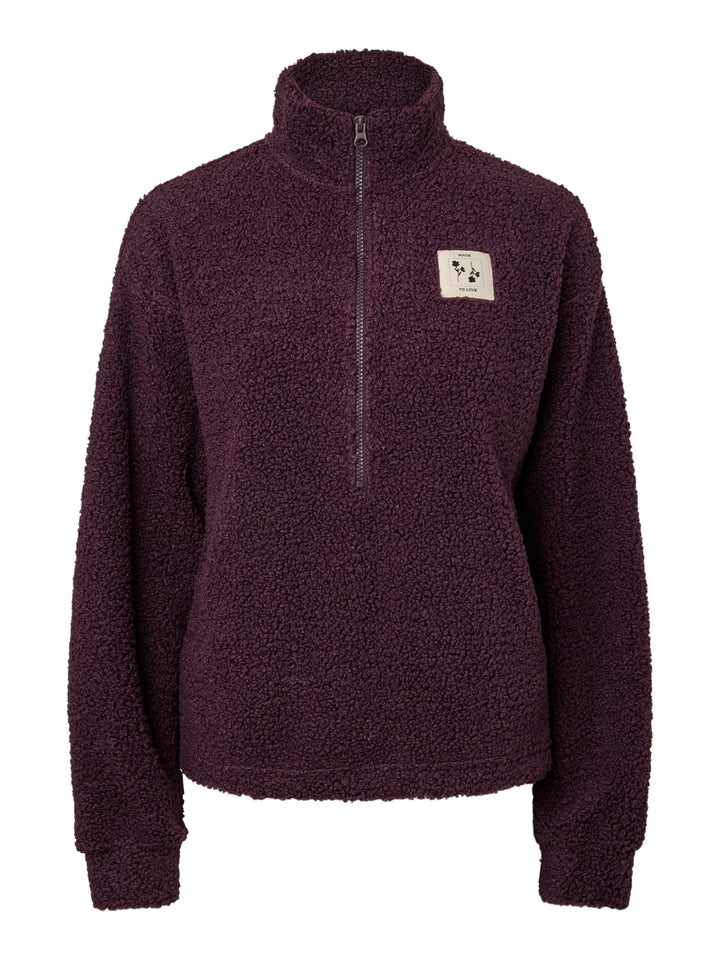 PCKATTY TEDDY HIGH NECK HALF ZIP JA, Plum Perfect 193169 Bild 1