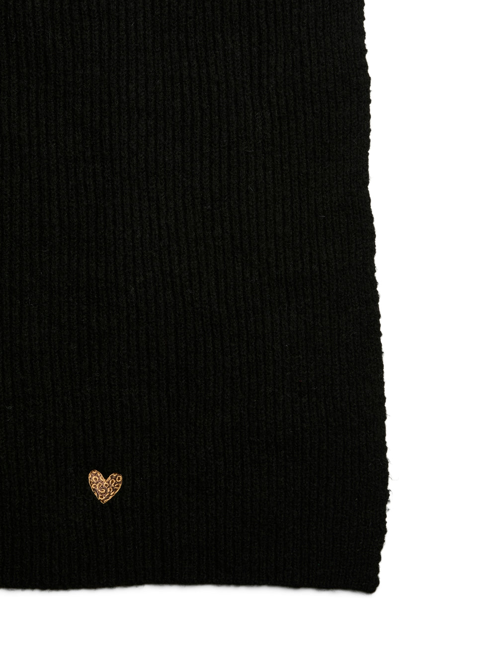 PCNIVA LONG KNIT SCARF BC, Black/LEO HEART 179276001 Bild 2