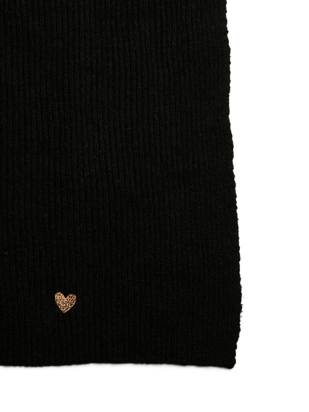 PCNIVA LONG KNIT SCARF BC, Black/LEO HEART 179276001 Bild 2
