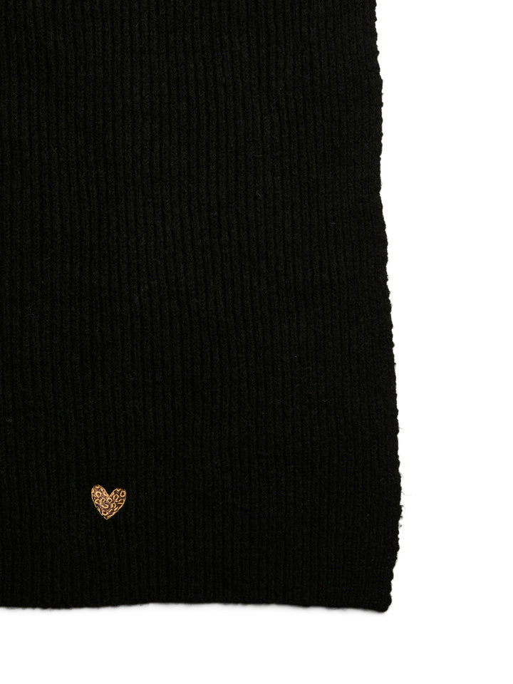 PCNIVA LONG KNIT SCARF BC, Black/LEO HEART 179276001 Bild 2
