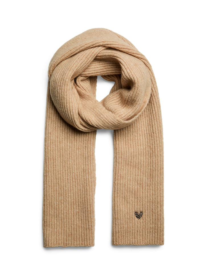 PCNIVA LONG KNIT SCARF BC, White Pepper/LEO HEART 220051001 Bild 1