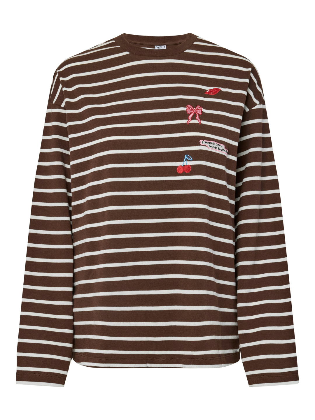 PCSADIE LS EMB TEE JRS, Chicory Coffee/Patches 276535002 Bild 1