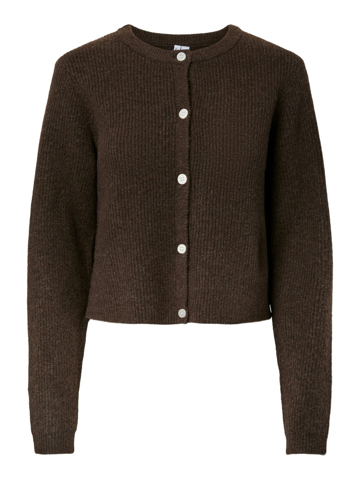 PCSILLY LS O-NECK KNIT CARDIGAN NOO, Hot Fudge/MELANGE 302664001 Bild 1