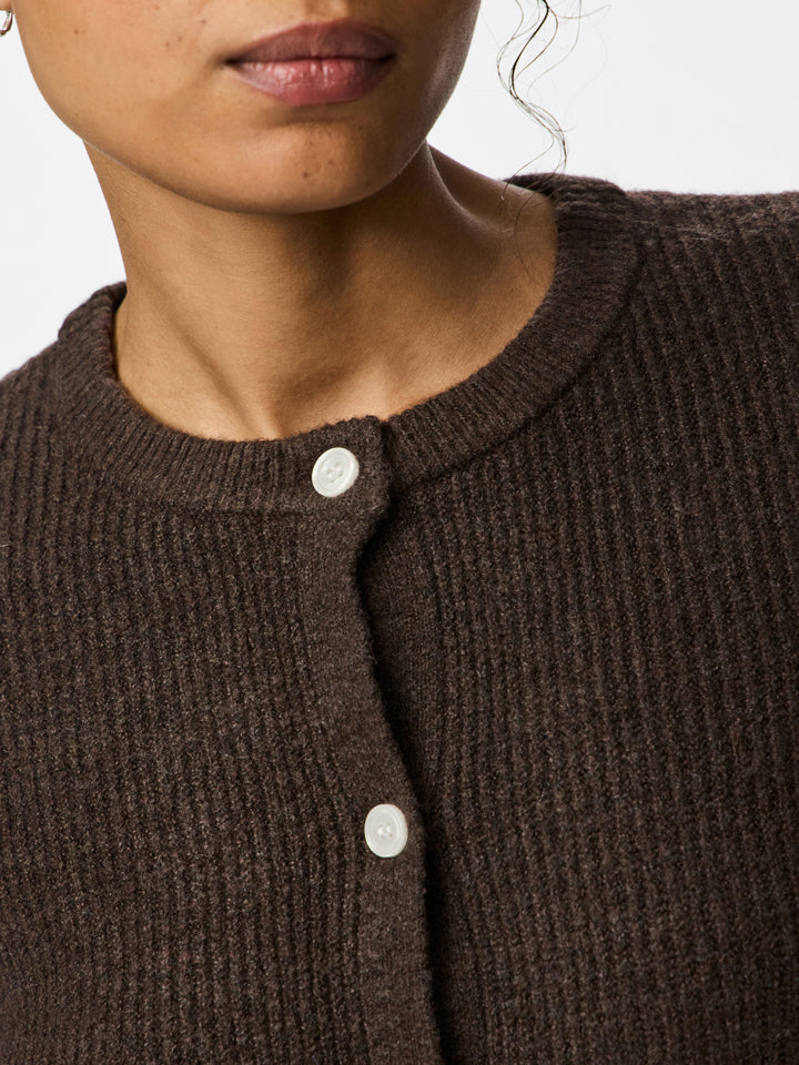 PCSILLY LS O-NECK KNIT CARDIGAN NOO, Hot Fudge/MELANGE 302664001 Bild 5